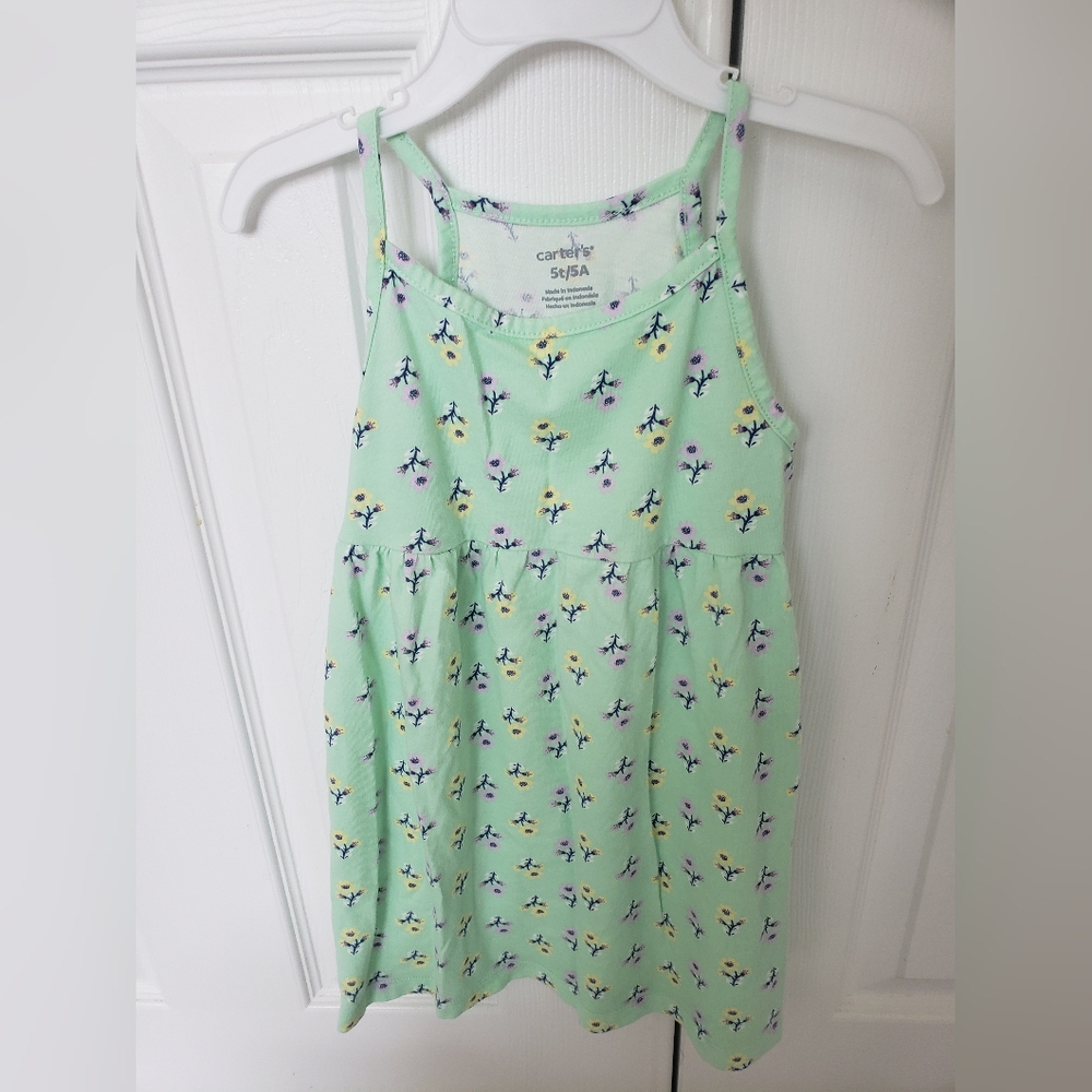 Light Green Dress with Floral Design